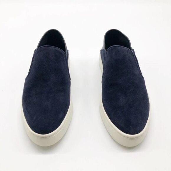VINCE Garvey Blue Slip-On Suede & Leather Sneakers  - Picture 4 of 10